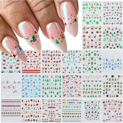 Produktbild von Nagelsticker Weihnachten 30 Blatt Nail Art Selbstklebend Schneeflocke Winterurlaub Dekoration