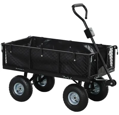 Immagine prodotto di Carrello robusto - Carrello da trasporto - Carrello con struttura in acciaio resistente - Capacità: 114 litri