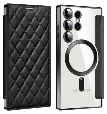 A phone case and a phone with a case are shown side-by-side against a white background.