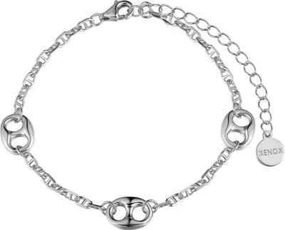 Produktbild von XENOX Damen Armband schlichte Gliederkette Silberfarben mit sicherem Karabinerverschluss