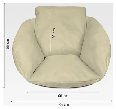 Produktbild von Hängesessel Kissen, Polster für Schwenksessel, Auflage für Baumwoll Hängeschaukel, Hängekorb, Hängestuhl, Rückenkissen in Graphit
