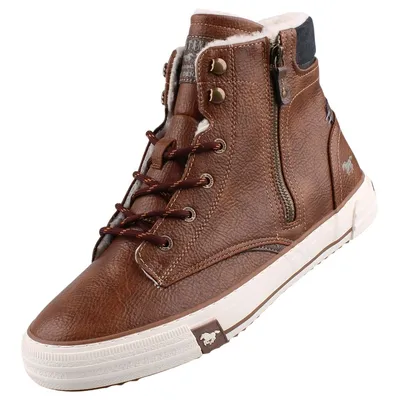 Produktbild von Mustang Herren Sneaker High Top Stiefelette Reißverschluss Warmfutter 4172-604, Größe:45 EU, Farbe:Braun