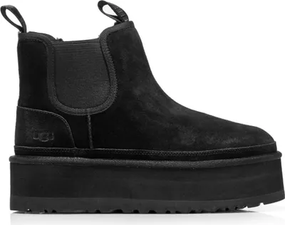A black UGG Neumel Chelsea Platform Boot.