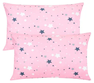 Zdjęcie produktu dla Poszewki na poduszki dla dzieci/niemowląt, 2 sztuki, 40x60 cm, 100% bawełna, wzór: gwiazdki
