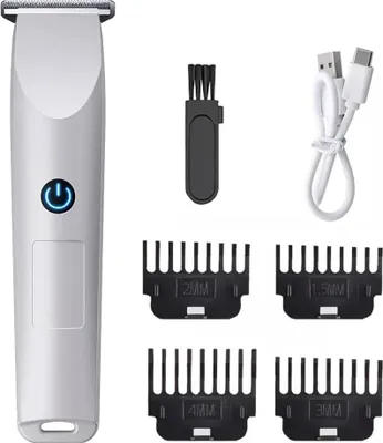 Produktbild von Elektrischer Haarschneider für Herren, kabellos, USB aufladbar, Profi Barttrimmer mit 4 Aufsteckkämmen, wasserdicht, 500mAh Akku