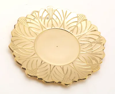 Produktbild von Kerzenteller, Sonnenteller, Messing Gold poliert, Ideal für Kerzen bis Ø 13 cm