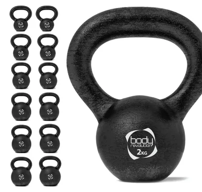 Produktbild von Kettlebell aus robustem Gusseisen 2 kg für effektives Ganzkörpertraining mit breitem Griff
