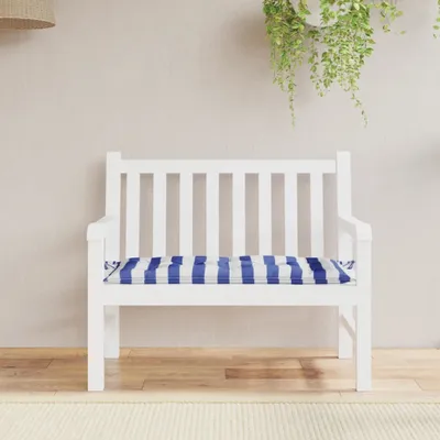 Produktbild von Möbel Gartenbank-Auflage Blau&Weiß Gestreift 110x50x7 cm Stoff - Gartenmöbelauflagen 361823