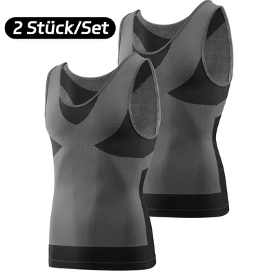 Produktbild von 2 StüCk Shapewear Herren Bauchweg, Bauchweg Herren, Shaping Weste, Shapewear Men, KöRperföRmig, Sportbekleidung FüR MäNner-A-Schwarz-L