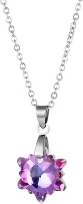 Produktbild von Elegante Halskette Yasmin - Silber mit Lila Blütenanhänger KP20825