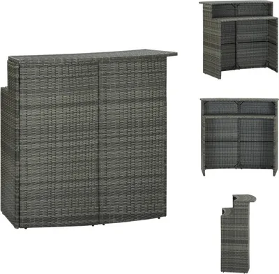 Obrázek produktu pro vidaXL Zahradní barový stůl šedý 120x55x110 cm polyratan - Zahradní stoly