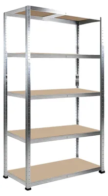 Image de Étagère métallique robuste, capacité de charge de 750 kg, étagères réglables, 1,5 m de haut, dimensions 70 x 30 cm, couleur blanche