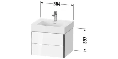 Produktbild von Waschtischunterbau XSQUARE 584x397x470mm we s-matt o ES weiß supermatt ohne Einrichtungssystem