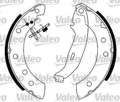 Produktbild von VALEO Bremsensatz Trommelbremse Hinten für RENAULT CLIO II (BB0/1/2, CB0/1/2) 554725