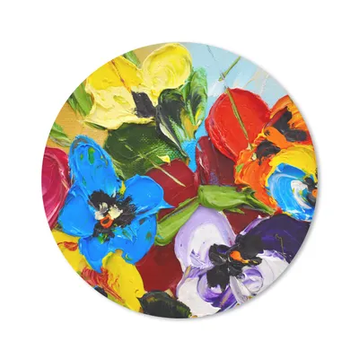 Produktbild von MuchoWow® Mauspad Mousepad Ölfarbe - Malerei - Blumen 20x20 cm - Mousepads - Maus Mat - Pad - Mausunterlage - Schreibtischmatte