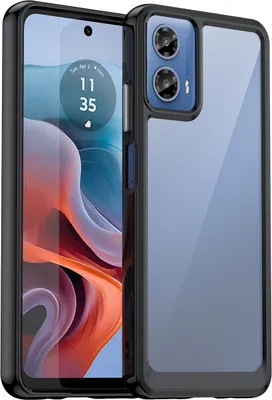 Obrázek produktu pro Pouzdro pro Motorola Moto G34 průhledné, nárazuvzdorné TPU silikonové ochranné pouzdro černé