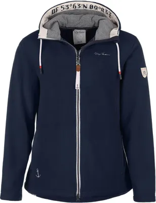 Produktbild von Dry Fashion Damen Fleecejacke Norden mit Kapuze - Windabweisende Jacke mit taillierten Schnitt in Navy Größe 46