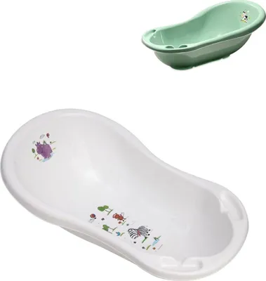 Obrázok produktu pre Lorelli detská vanička Hippo úložné priehradky 84 cm dlhé ergonomický tvar od narodenia biela