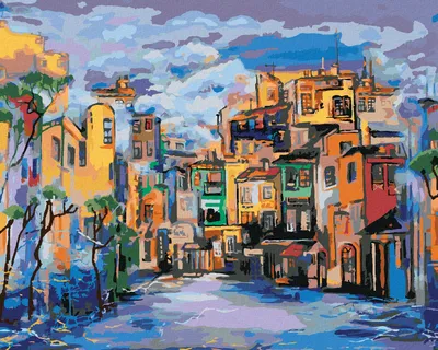Immagine prodotto di Zuty - Dipingere con i numeri - Piazza nella nebbia, 40x50 cm, tela tesa su telaio