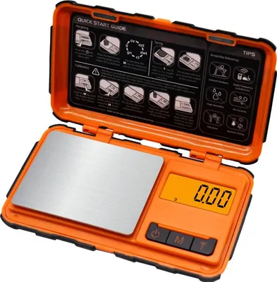 Immagine prodotto di INF Bilancia digitale ad alta precisione - portata 100 g, accuratezza 0,01 g arancione