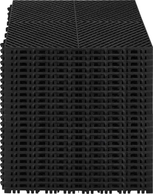 Zdjęcie produktu dla Mata drenażowa modułowa 41x41cm antypoślizgowa PP 24szt garaż ogród czarna