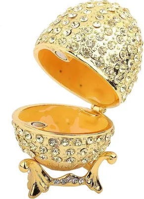 Produktbild von Famanu Schmuckaufbewahrungsbox - Vintage Gold Ei Stil Schmuckschatulle für Ketten, Armbänder, Ringe und Ohrringe