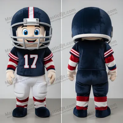 Produktbild von Navy-Blaues MASTICOT American-Football-Helmmaskottchen mit Lächeln