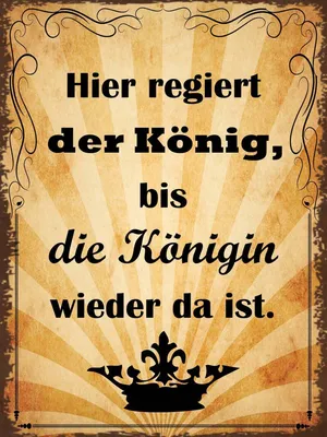 Produktbild von vianmo Holzschild 40x30 cm hier regiert König bis Königin
