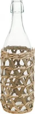 Produktbild von Dekoflasche Glas Blumenvase Naturfaser Ø9,5cm H31cm