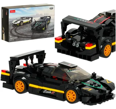 Produktbild von Rastar 93900-B Pagani Zonda R Modellauto, 1:28, mit 387 Teilen.