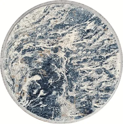 Produktbild von Runder Teppich 140 cm STEFANO - grau / blau