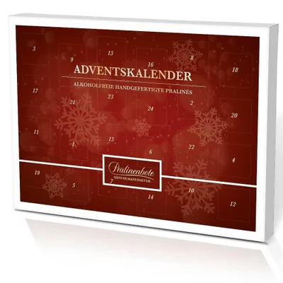 Produktbild von Pralinenbote - Alkoholfreier Adventskalender "Nuss & Nougat" mit 24 handgefertigten Pralinen, 285 g