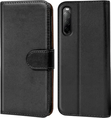Produktbild von Conie Klapp Tasche für Sony Xperia 10 II Kartenfach Rundumschutz Hülle in Schwarz