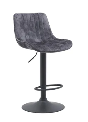Produktbild von Hela Tische, Barhocker Bistrohocker Sabine, Velvet Samt Anthrazit, Drehgestell 360°, Trompetenfuß, Höhenverstellbar Gasdruckfeder, 120kg belastbar