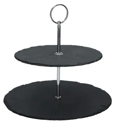 Produktbild von Alpina Etagere - Schiefer - 2-lagig - Durchmesser 20 und 25 cm