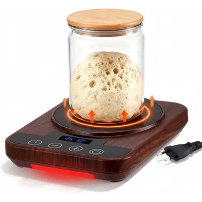 Produktbild von Sauerteigstarterwärmer mit 1°C Thermostat 21°C-38°C,Brotteig-Gärschrank 12h-Timer&Speicher, intelligenter Wärmer, Sonstiges Backzubehör für Teiggärung