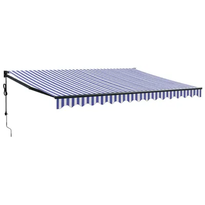 Produktbild von vidaXL Elektrische Markise mit Kurbel Blau und Weiß 4,5x3 m