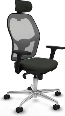 Image de Chaise de bureau avec appuie-tête Piqueras y Crespo 3D086N2 Noir