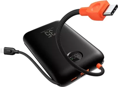 Image de VEGER powerbank 20000 mAh avec câbles intégrés Type C / Lightning PD QC3.0 35W K2 (W2068) noir