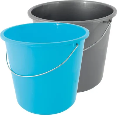 Produktbild von Centi Kunststoff Haushaltseimer 10 Liter Metallbügel in grau oder türkis 28 x 25 cm