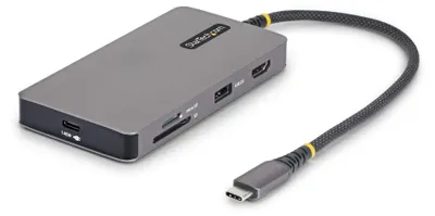 Imagen del producto de StarTech.com 305B-USBC-MULTIPORT, Cable, USB 3.2 Gen 2 (3.1 Gen 2) Tipo-C, 140 W, 100, 10, 1000 Mbit/s, Gris, MicroSD (TransFlash), SD