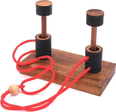 Produktbild von 2 Pilone - Seilpuzzle aus Holz mit überraschender Lösung
