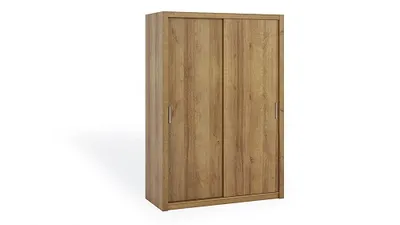 Produktbild von FurMeb24 Schiebetrenschrank BONO 150 cm Kleiderschrank Ohne Spiegel, 2-triger Schiebeschrank (Eiche Gold / Eiche Gold)