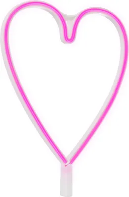 Produktbild von Neon LED Heart mit Batterie Rosa