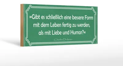 Produktbild von Holzschild Spruch 27x10cm mit Leben fertig werden mit Liebe und Humor