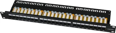 Image de LogiLink Panneau de brassage 19" cat. 6A non blindé 24 ports 1 UH noir