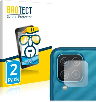 A product packaging box for a screen protector, with a graphic of a phone and a close-up of a phone's camera module with a screen protector applied.
