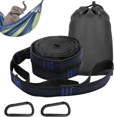 Obrázok produktu pre Houpacia sieť s upevnením, 2 x karabíny + slučky, 3 m x 2,5 cm, Max. 300 kg, pre vonkajšie aktivity