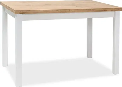 Image de Table de salle à manger / table de cuisine Adam 100 x 60 x 75 cm, couleur chêne Lancelot / blanc