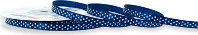 Satinband mit Punkten 6mm x 25m Rolle Dunkelblau